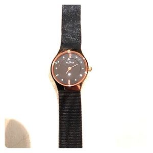 Skagen watch black and rose gold